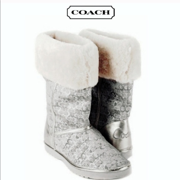 coach silver boots